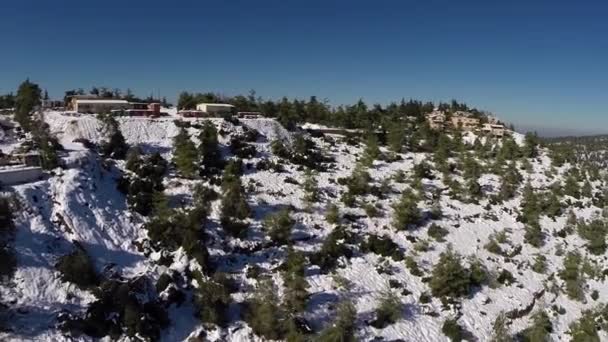 下雪的耶路撒冷山 — 图库视频影像