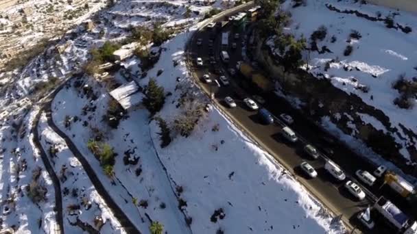 Drogach Jerozolima w śniegu — Wideo stockowe
