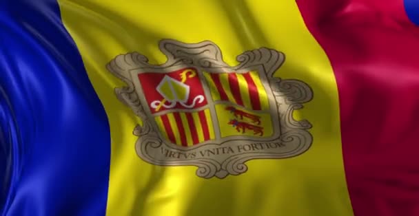 Bandeira de Andorra — Vídeo de Stock