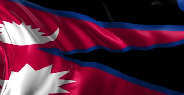 Nepál zászlaja — Stock videók