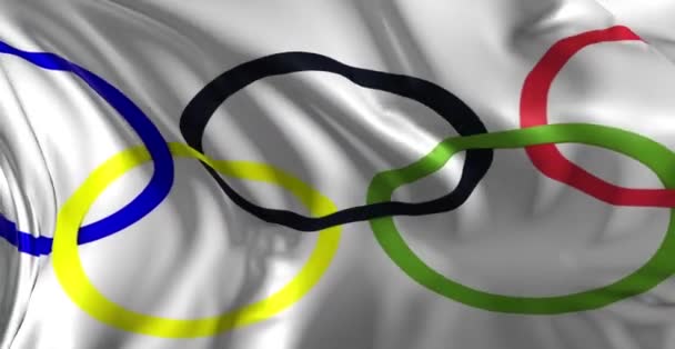 Flag of the Olympic Games — Stock Video