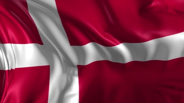 Bandera de Dinamarca — Vídeos de Stock