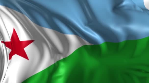 Flag of Djibouty — Stock Video