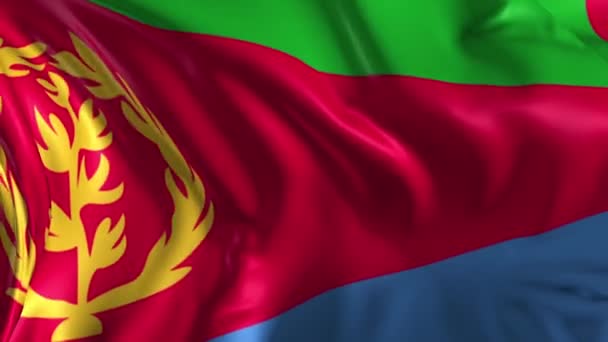 Bandera de eritrea — Vídeo de stock