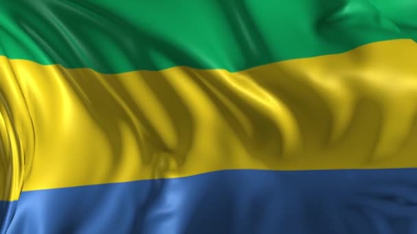 Bandera de Gabon — Vídeo de stock