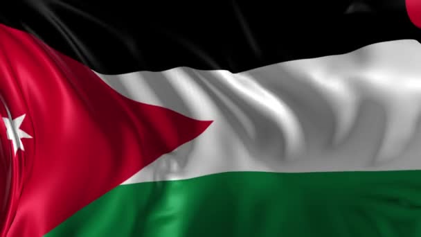 Jordaniens flagga — Stockvideo