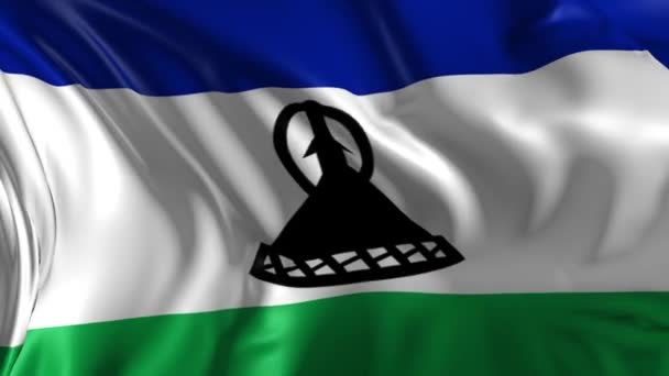 Bandera de lesotho — Vídeo de stock