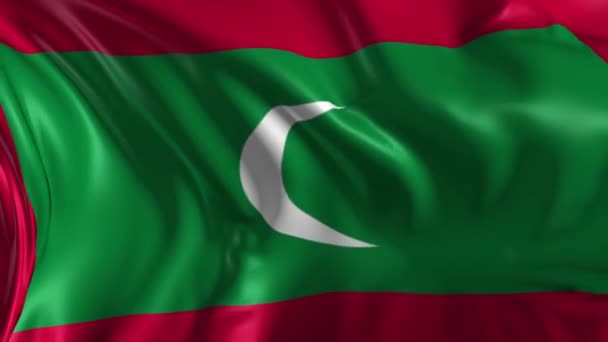 Bandera de las Maldivas — Vídeo de stock