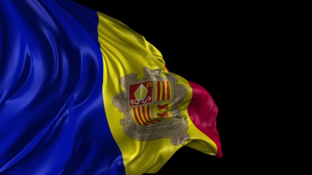 Vlag van andorra — Stockvideo