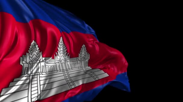 Bandera de Camboya — Vídeos de Stock