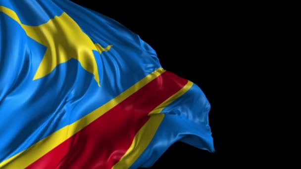 Vlag van congo-Kinshasa — Stockvideo