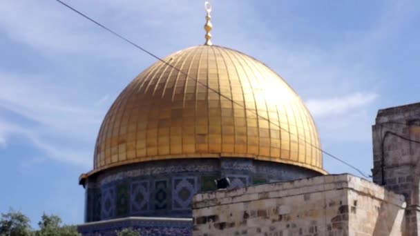 The golden Dome of the Rock — Stock Video