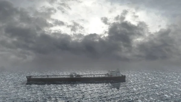 Нафтовий Танкер Lpg Або Хімічна Речовина Плаває Морі Повітряному Баченні — стокове фото