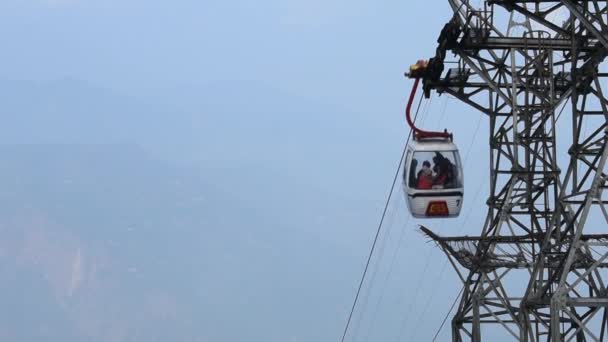 Darjeeling Índia Dezembro 2019 Teleférico Ropeway Passeio Gôndola Sobre Cidade — Vídeo de Stock