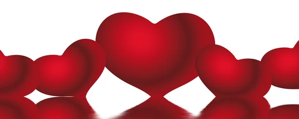 Valentýnské kartu, srdce a banner — Stock fotografie