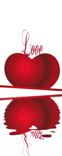 Валентинная открытка с сердечками и баннером — стоковое фото