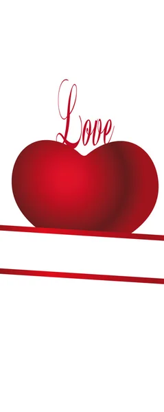 Valentine Card, with hearts and banner — Stockfoto