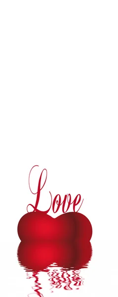 San Valentino Card, con cuori e banner — Foto Stock