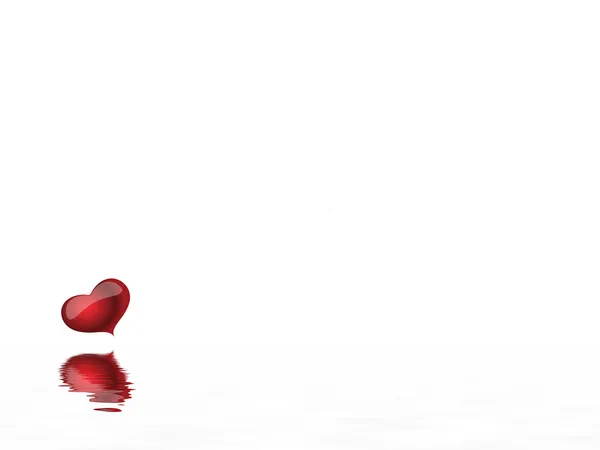 Valentin kártya, szívvel és banner — Stock Fotó