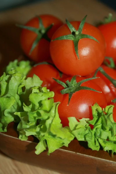 Tomato vegetable and lettuce salad — Stock Photo, Image