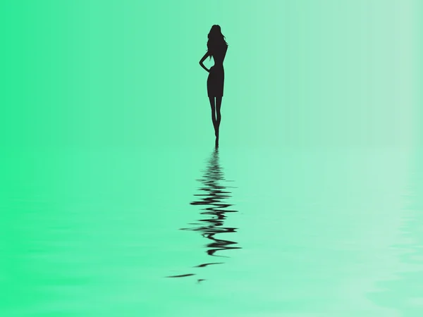 Vrouwelijk silhouet — Stockfoto