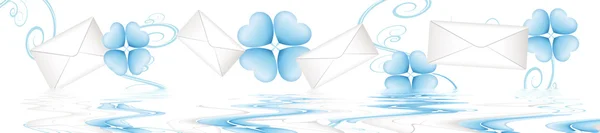 Envelope com flores azuis — Fotografia de Stock