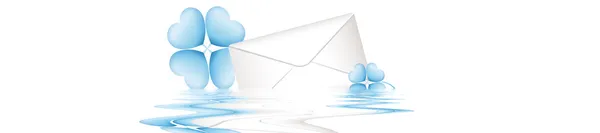 Envelope com flores azuis — Fotografia de Stock