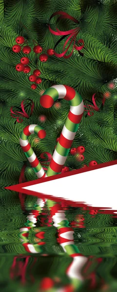 Kerstmis achtergrond met riet van het suikergoed — Stockfoto