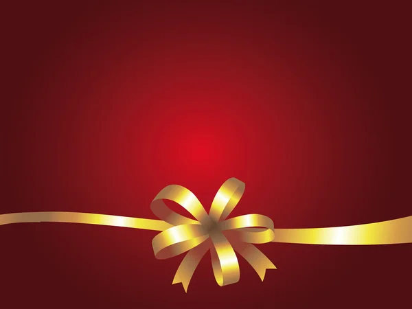 Red Background with golden bow ribbon — Stock Photo, Image