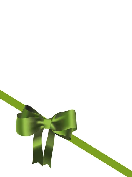 Green satin bow — Stock Photo, Image
