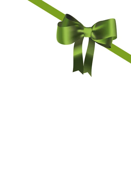 Green satin bow — Stock Photo, Image