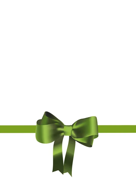 Green satin bow — Stock Photo, Image