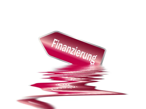 Rótulo com sinal de Finanzierung — Fotografia de Stock