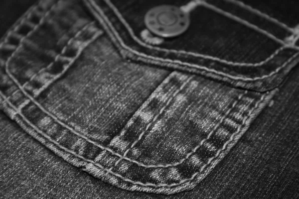 Närbild blå jean med ficka — Stockfoto