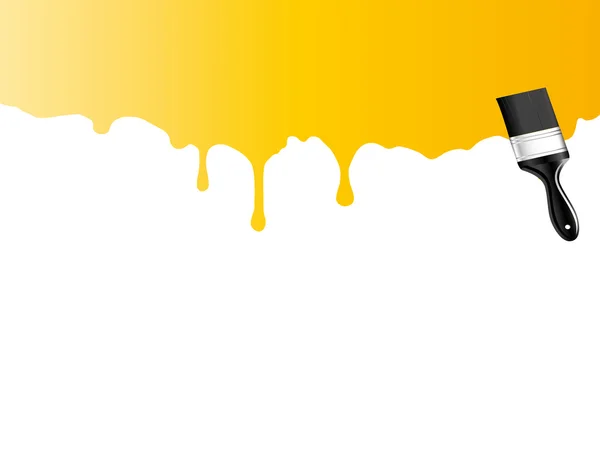 Yellow paint brush — Stock Photo, Image