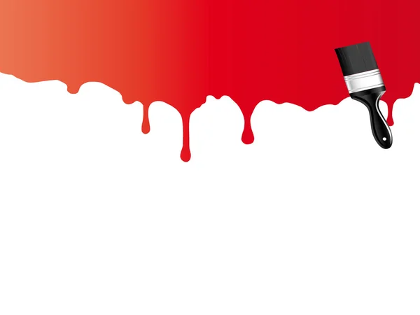 Red paint brush — Stock Photo, Image