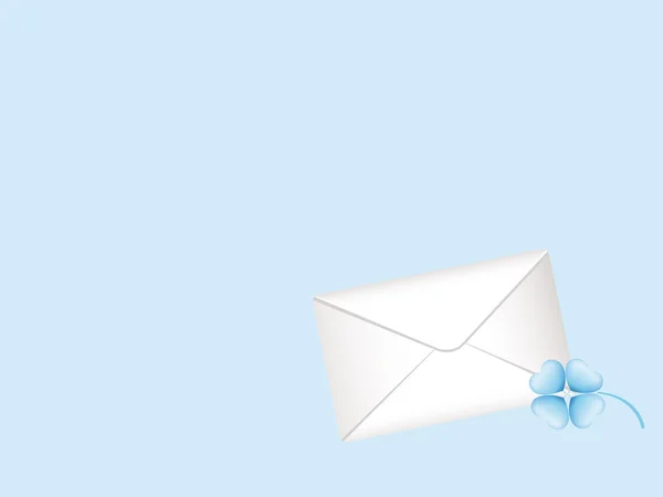 Envelope com flor azul — Fotografia de Stock