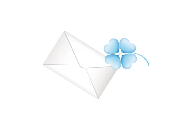 Envelope com flor azul — Fotografia de Stock