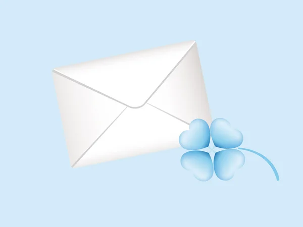 Zarf ile mavi çiçek — Stok fotoğraf