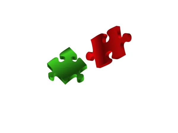Зеленые и красные головоломки — стоковое фото