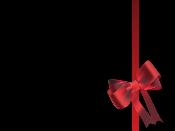 Black background with red bow — Stock Photo, Image