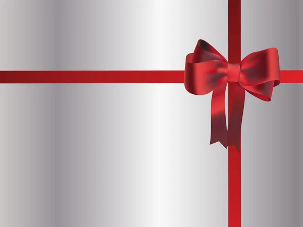 Grey background with red bow — Stock Photo, Image