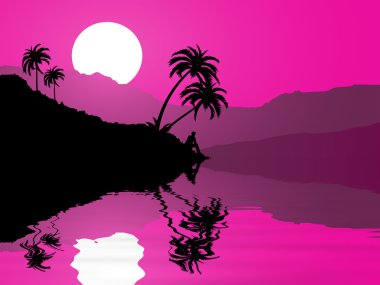 Gün batımında sahilde bir adam