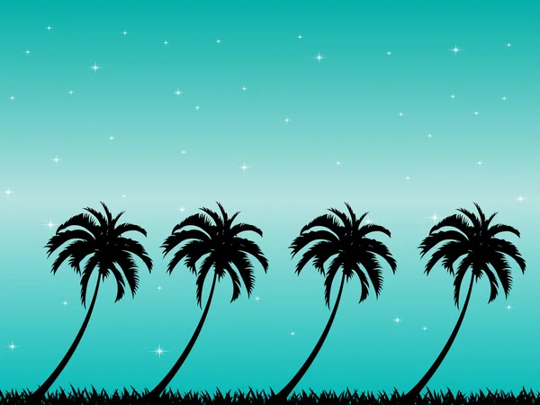 Silhouet van palmen — Stockfoto