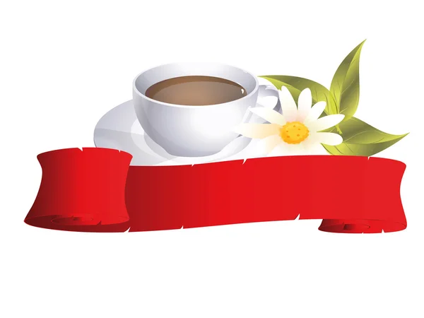 Kawa i stokrotka kwiat — Zdjęcie stockowe