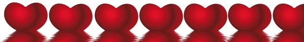 Valentine's border with hearts — Stock Photo, Image