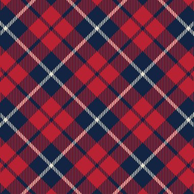 Tartan desenli arka plan. Ekose kumaş, masa örtüsü, kıyafet, gömlek, elbise, kağıt, yatak örtüsü, yorgan ve diğer tekstil ürünleri için kumaş. Vektör illüstrasyonu Eps 10