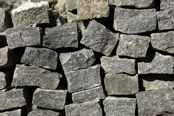 Κοντινό Πλάνο Ενός Σωρού Από Λιθόστρωτες Πέτρες Φτιαγμένες Από Φυσική — Φωτογραφία Αρχείου