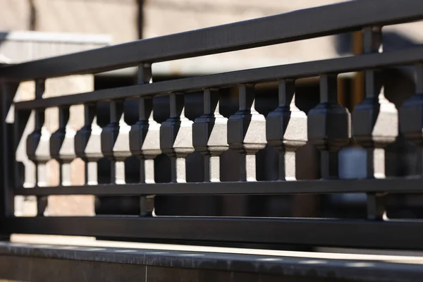 Close Modern Metal Railings Handrails Loft Style Metal Treated Primer — Stockfoto