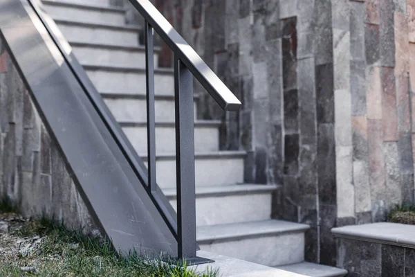 Modern Metal Railings Handrails Loft Style Metal Treated Primer Corrosion — Photo